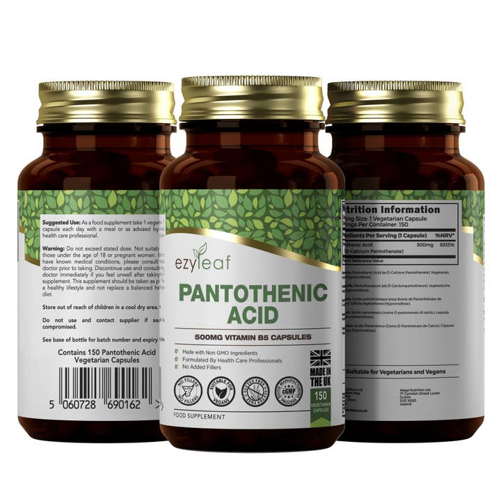 Focus Supplements - Wholesale Oral Supplement/Vitamin - Pantothenic Acid 500mg 150 Capsules1