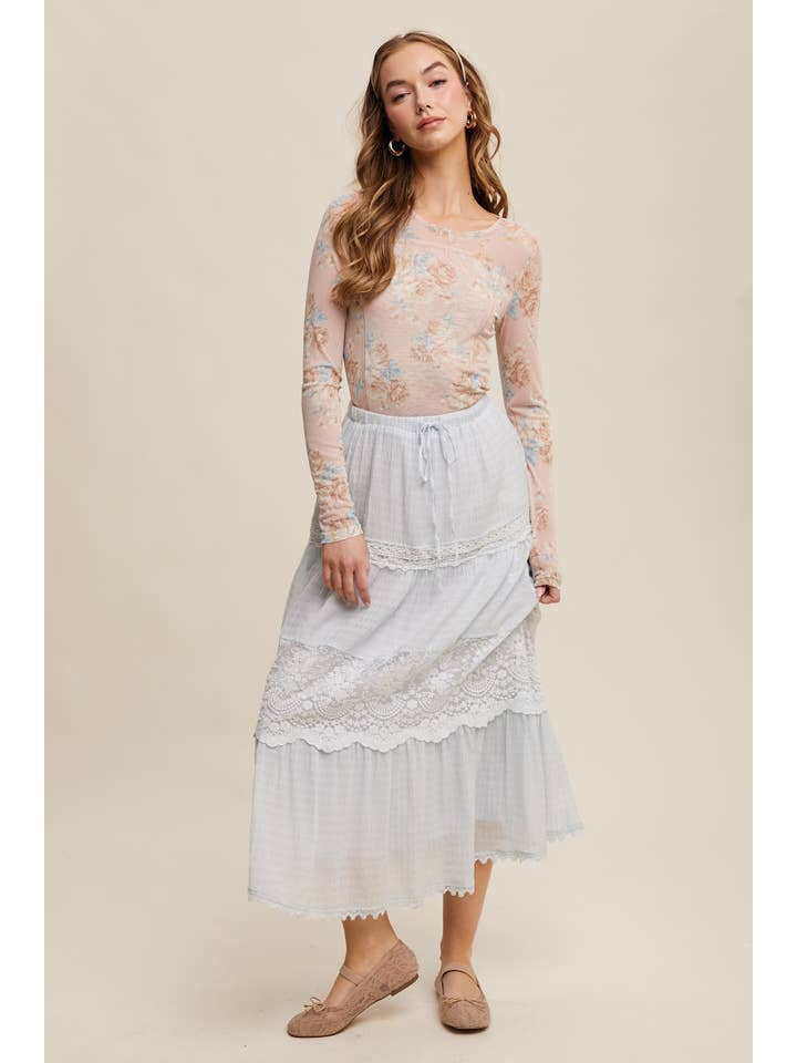 Listicle - Wholesale T-Shirt - Women's - Floral Mesh Long Sleeve Layering Top18