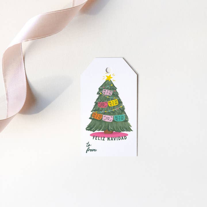 Isabella MG & Co. – wholesale Presentetikett – Papel Picado Navidad - Presentetikett Set, jul inslagning
