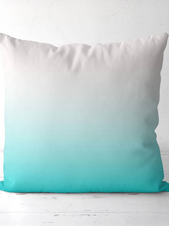 Turquoise ombre Throw pillow for wholesale by Latte Design