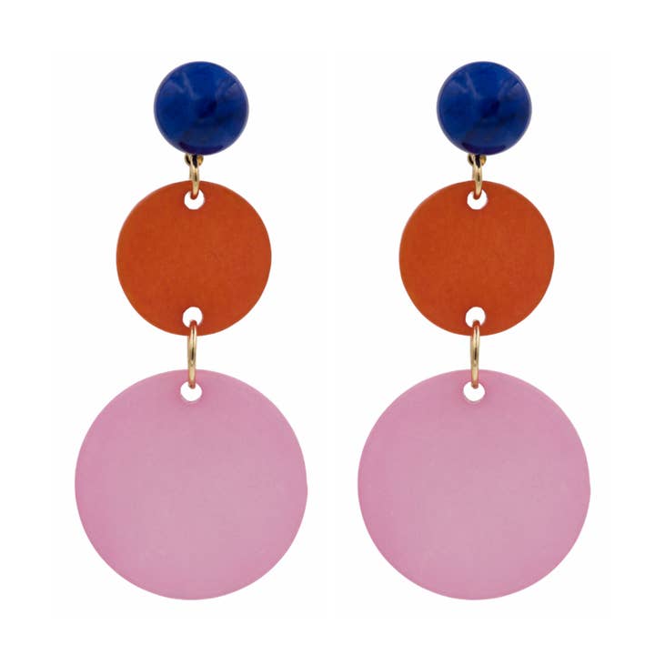 Cirkel Øreringe, orange & pink for engroshandel hos Katie Bartels Jewelry
