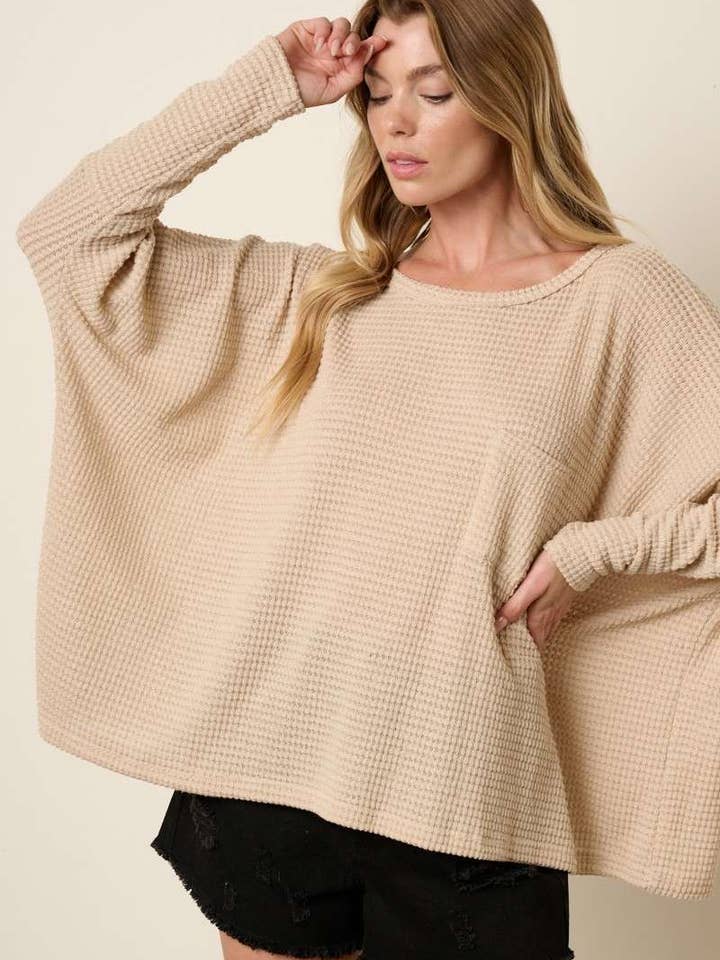 WIDE STRIPE ROUND NECK OVERSIZED KNIT TOP for wholesale by mittoshop