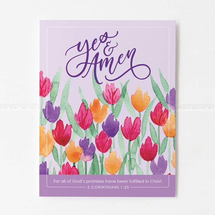 Carte de vœux Oui et Amen (2 Corinthiens 1:20) pour la vente par Elizabeth Denniston Design