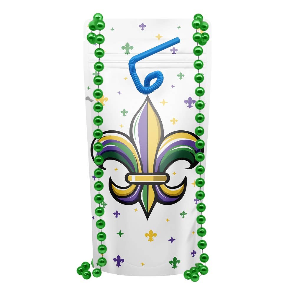 NeckSip – wholesale Party gift – FLEUR-DE-LIS Mardi Gras Wearable Drink Pouches (16oz | 2-pk)18