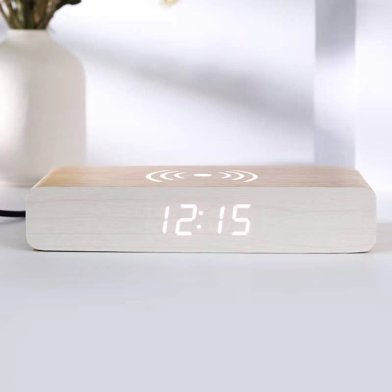 Funky Rico Inc – wholesale Charging dock – Wireless Charging With Alarm Clock - Black4