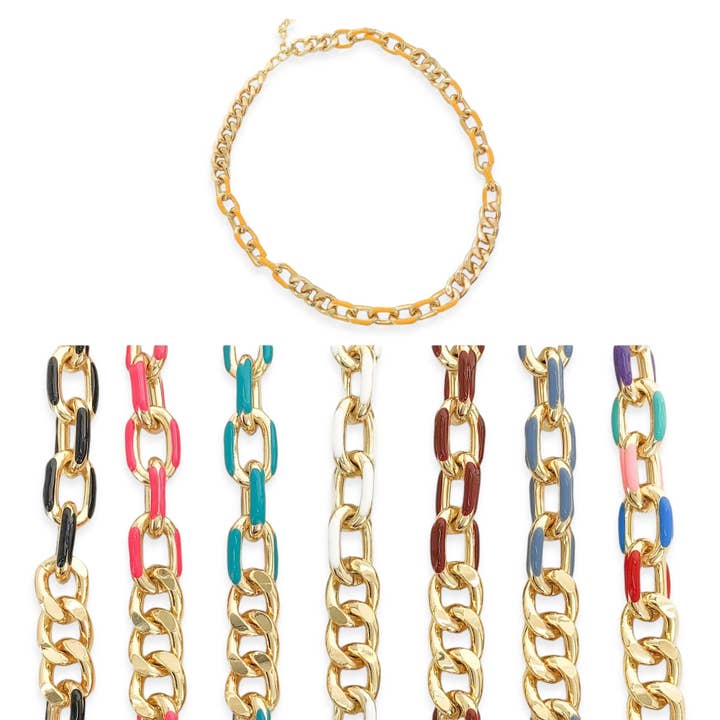 ANK346 - Enamel Chain* for wholesale by OMG Blings