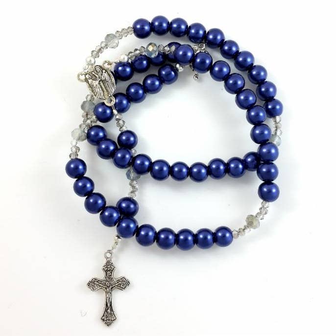 Costello International - Vente Collier de prière en perles - Chapelet en perles de culture en cristal Swarovski et perles en argent8