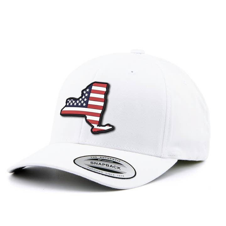 Americana New York Glory Curved Snapback for wholesale by Griwolfe
