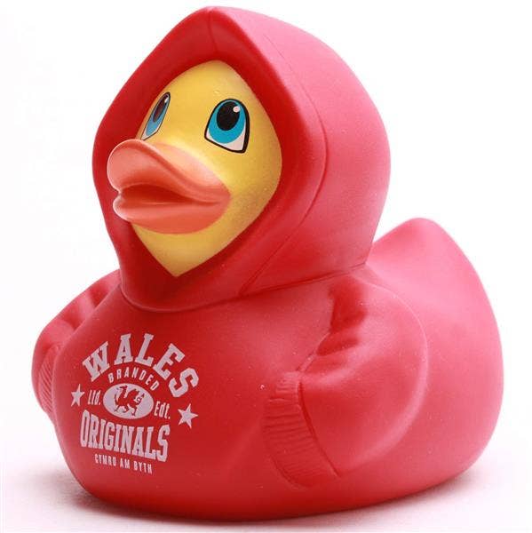 Duckshop - Vente Jouet pour le bain – bébé - Canard en caoutchouc à capuche Pays de Galles - rouge - 9,5 cm0