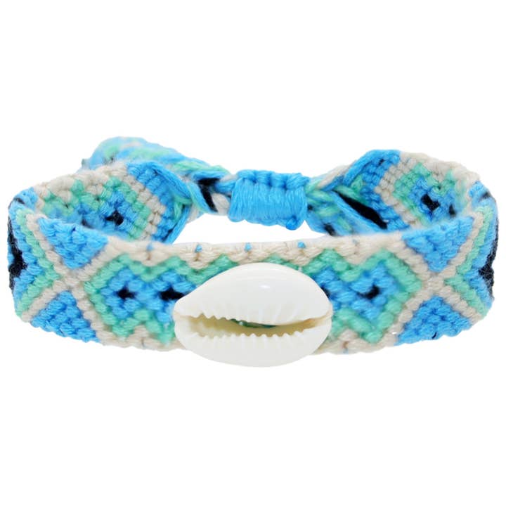 Natalia - Wholesale Woven/Braided Bracelet - Hand Woven Cowrie Shell Friendship Adjustable Bracelet-PC