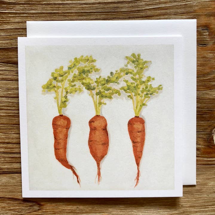 Three Carrots Any Occasion Card for wholesale by Come Alive Studio