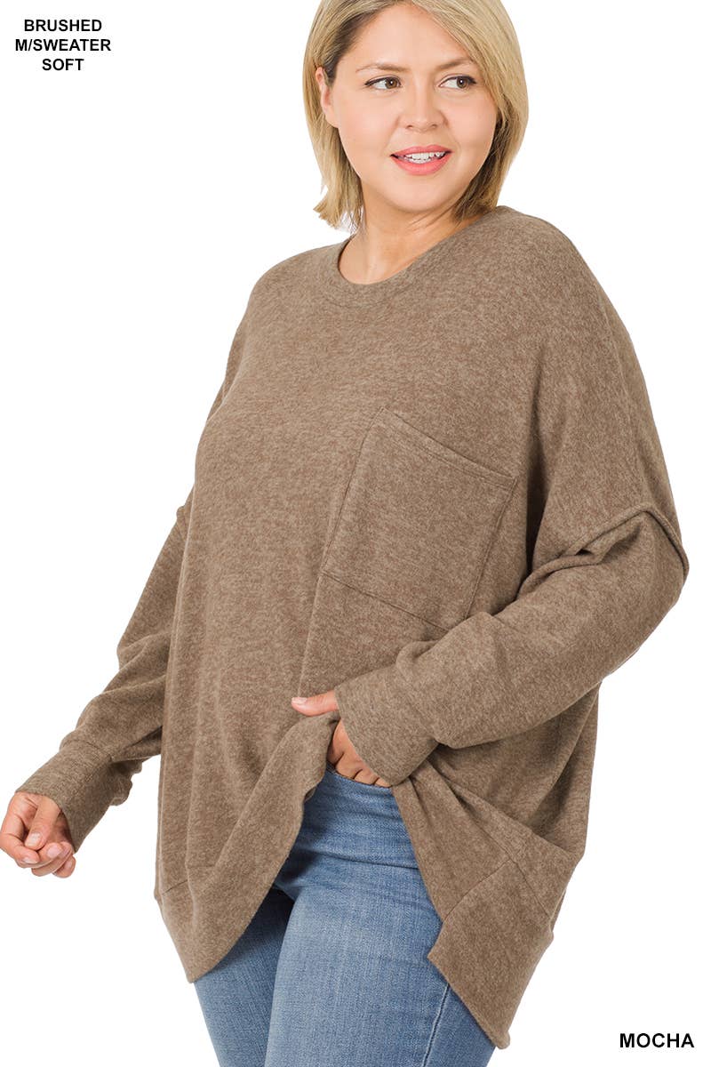 42POPS - Vente Pull en maille – femme - ..Plus Pull Oversize Mélangé Brossé4