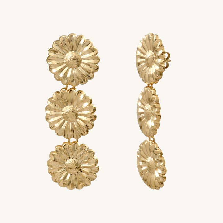 Flora trio earrings for wholesale by Kariboobijoux