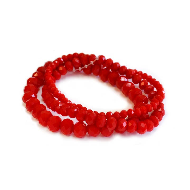 StarryNYC - Wholesale Jewelry Set - 3 Pcs Set Stackable Crystal Glass Beaded Stretch Bracelets24