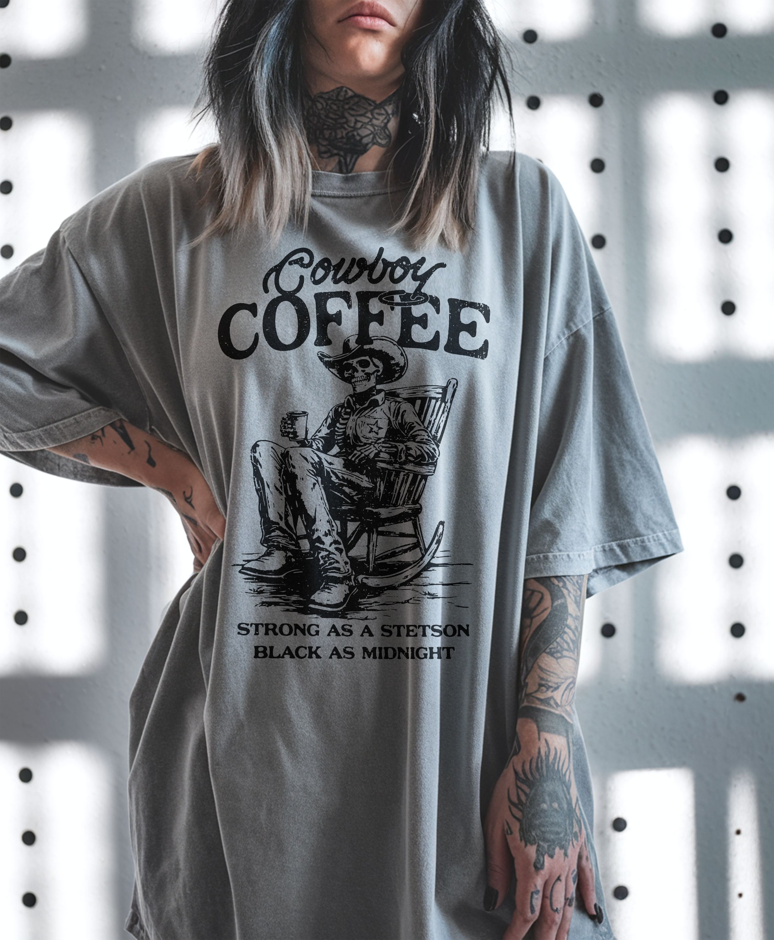 Alley & Rae - Wholesale T-Shirt (Graphic) - Unisex - Cowboy Coffee Tee – Western Caffeine Graphic T-Shirt4
