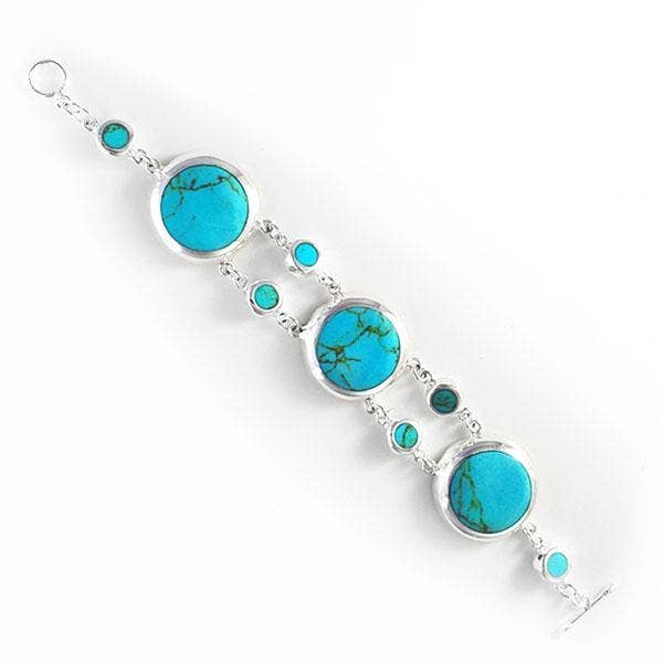 Titan Semiprecious Stone Inlaid Silver Tennis Bracelet for wholesale by Costello International