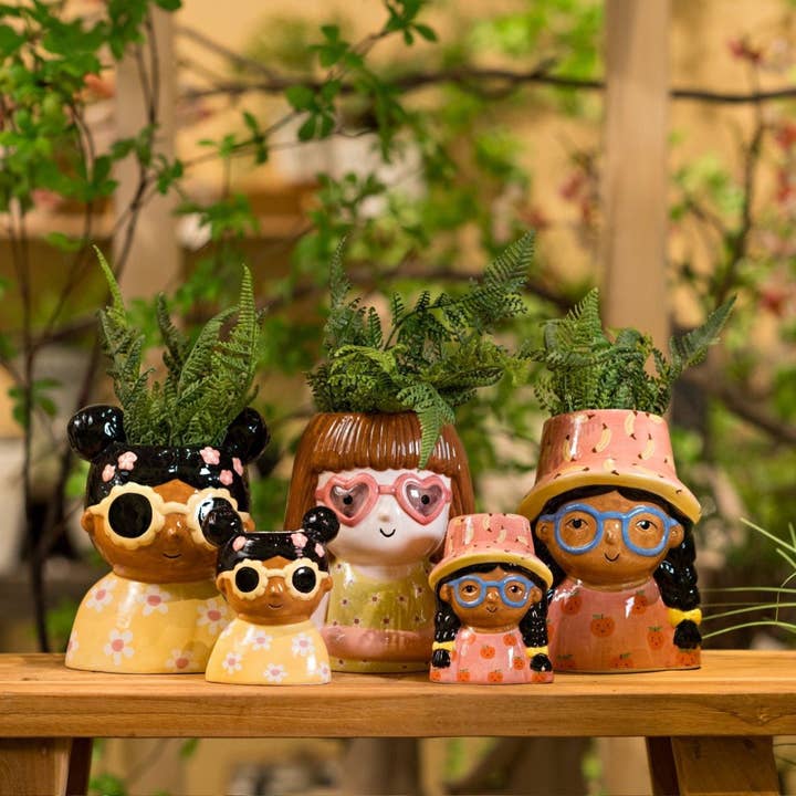 Wurm - Wholesale Vase - Vase Summer Girl made of colorful ceramic, 3-piece, (W/H/D) 9x10x7cm3