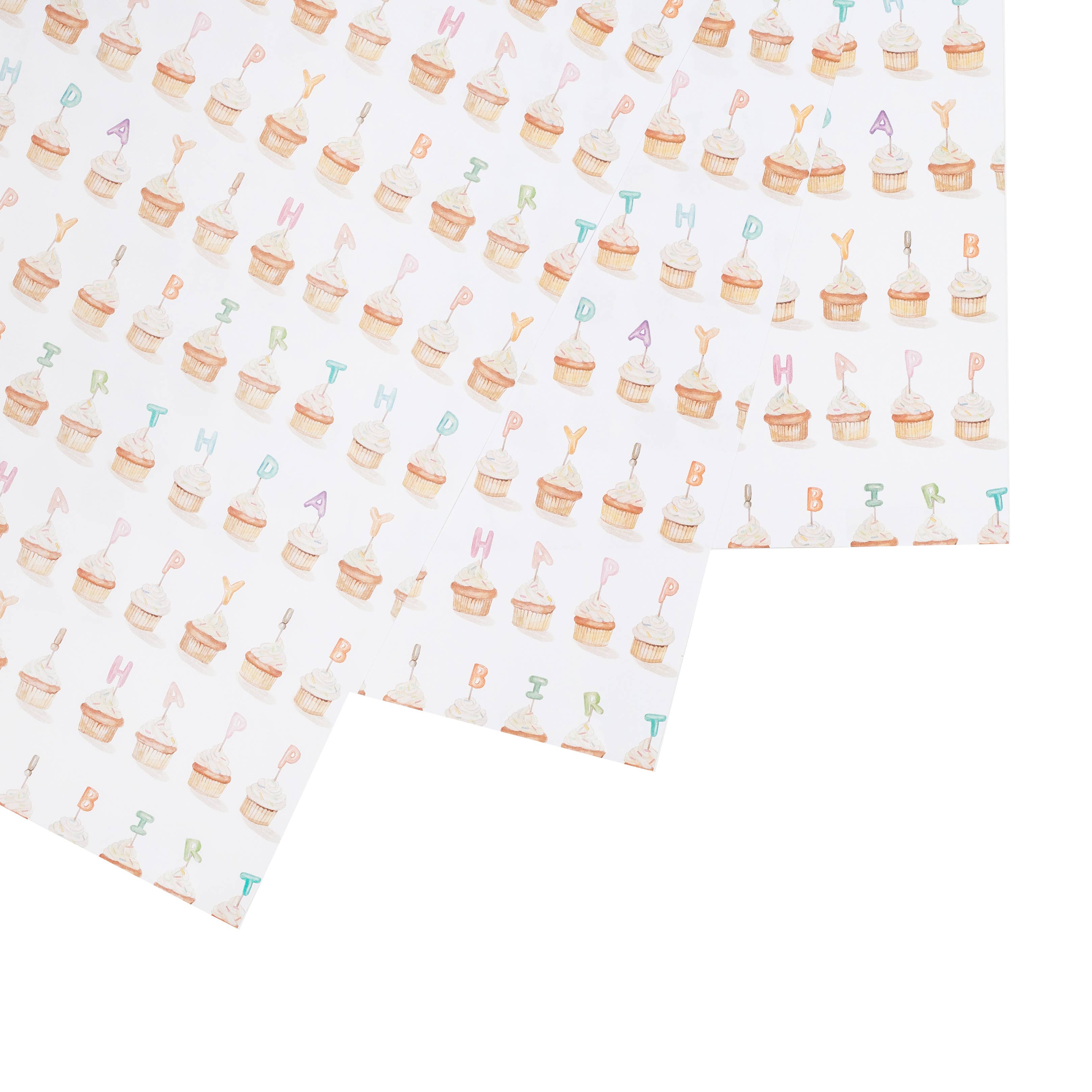 Lana's Shop - Wholesale Flat Wrap - Cupcake Happy Birthday Gift Wrap Sheet1