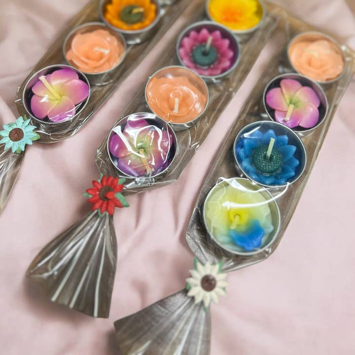 Handicraft Heaven - Wholesale Tea Light Candles - Flower-Shaped Tea Light Set: Vibrant Handmade Festive Candle9