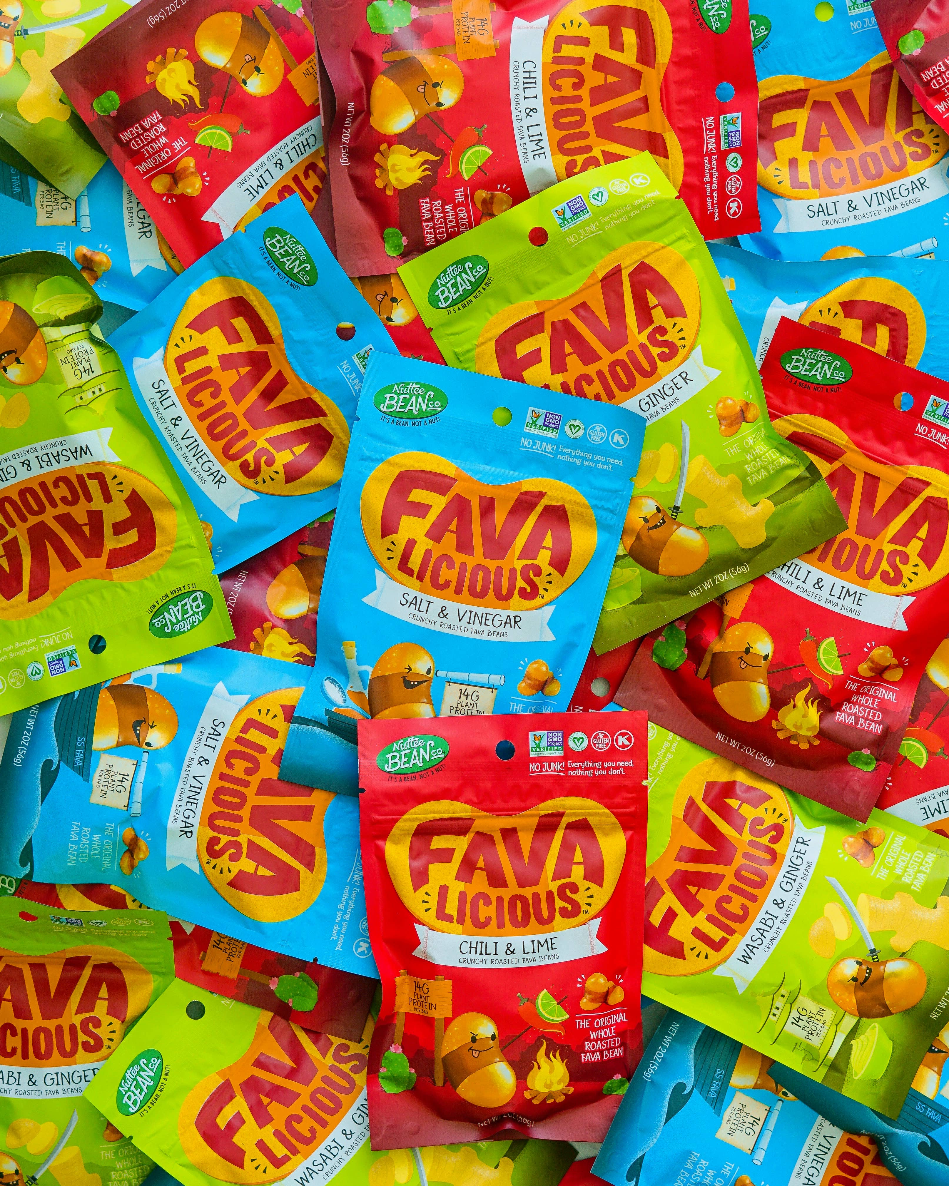 Favalicious® - Wholesale Nuts - Favalicious Variety Pack - Pack of 36 x 2oz bags4