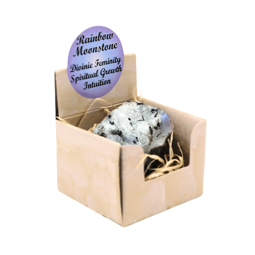 Green Tree - Wholesale Spiritual Stone/Crystal - Rainbow Moonstone Display ( 3 Pieces of 4 Shapes )6