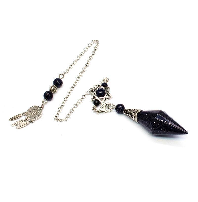Mio Queena - Wholesale Spiritual Stone/Crystal - Dream Catcher Chain Conical Chakra Pendulum Charms - CS4