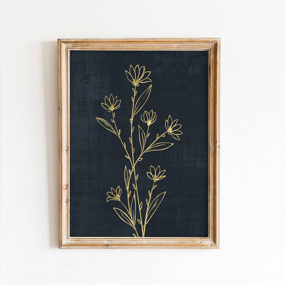 Paper House Print Shop – wholesale Konsttryck – Guldblomma på marinblå 1 konsttryck0