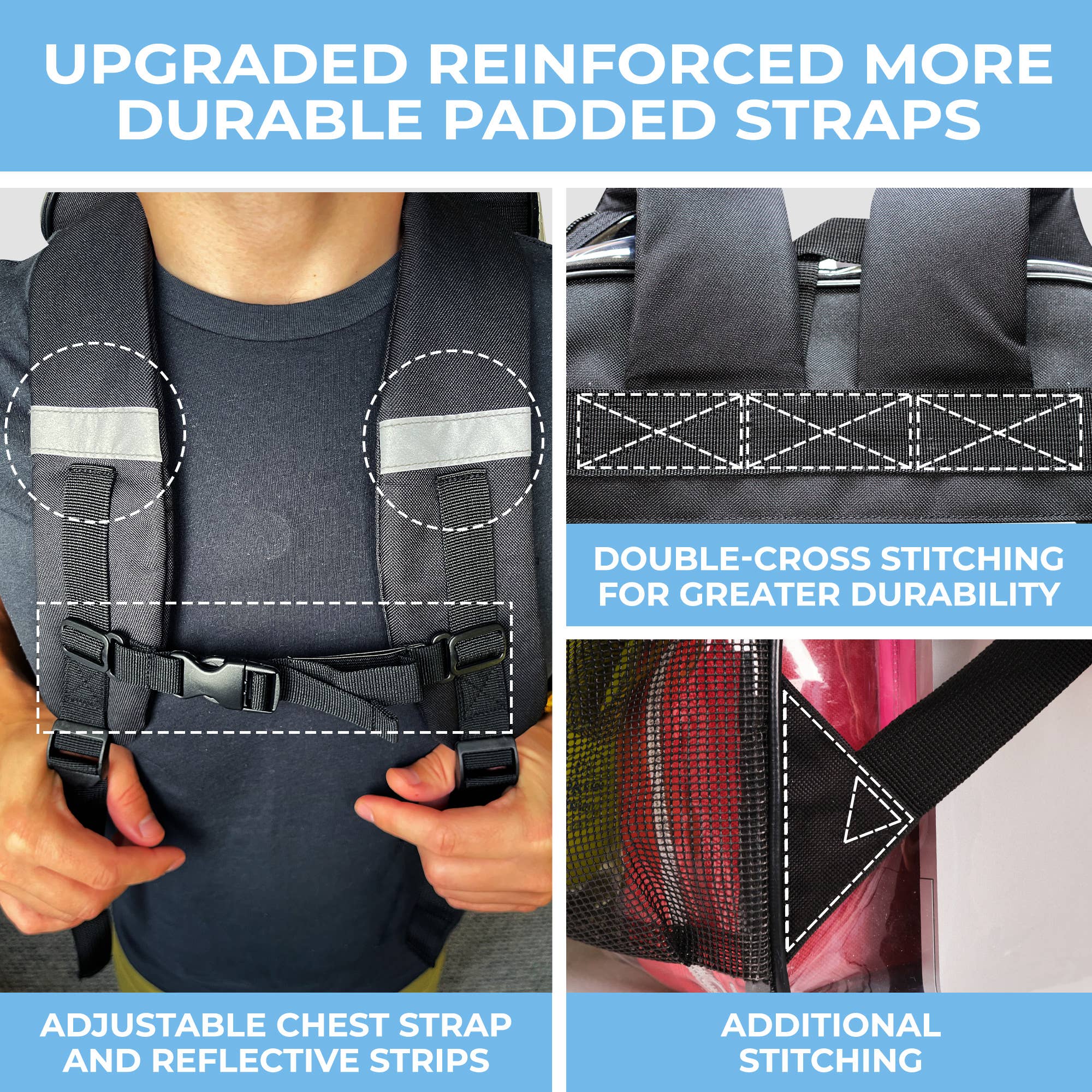 Rhinocéros noir Sac à dos transparent pour école XL | Fermeture éclair supérieure YKK® | Black Rhino en vente sur Faire6