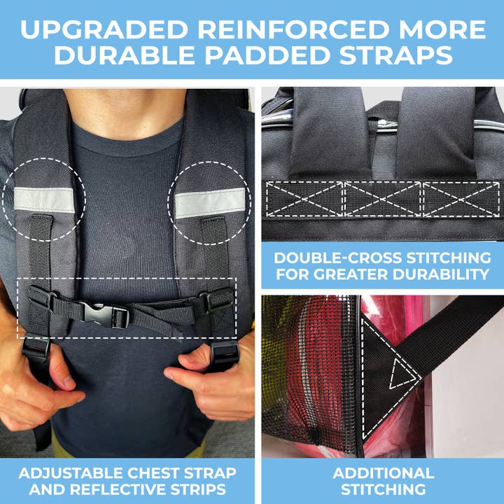 Rhinocéros noir Sac à dos transparent pour école XL | Fermeture éclair supérieure YKK® | Black Rhino en vente sur Faire6