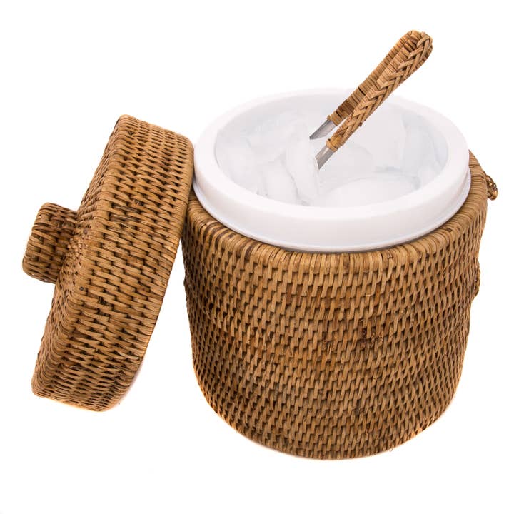 Artifacts Trading Company - Wholesale Ice Bucket - Artifacts Rattanâ„¢ Ice Bucket with Tongs
