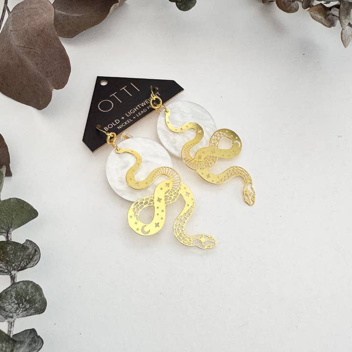 OTTI - Wholesale Dangle Earrings - Gold Snake Earrings: Cut-Out2