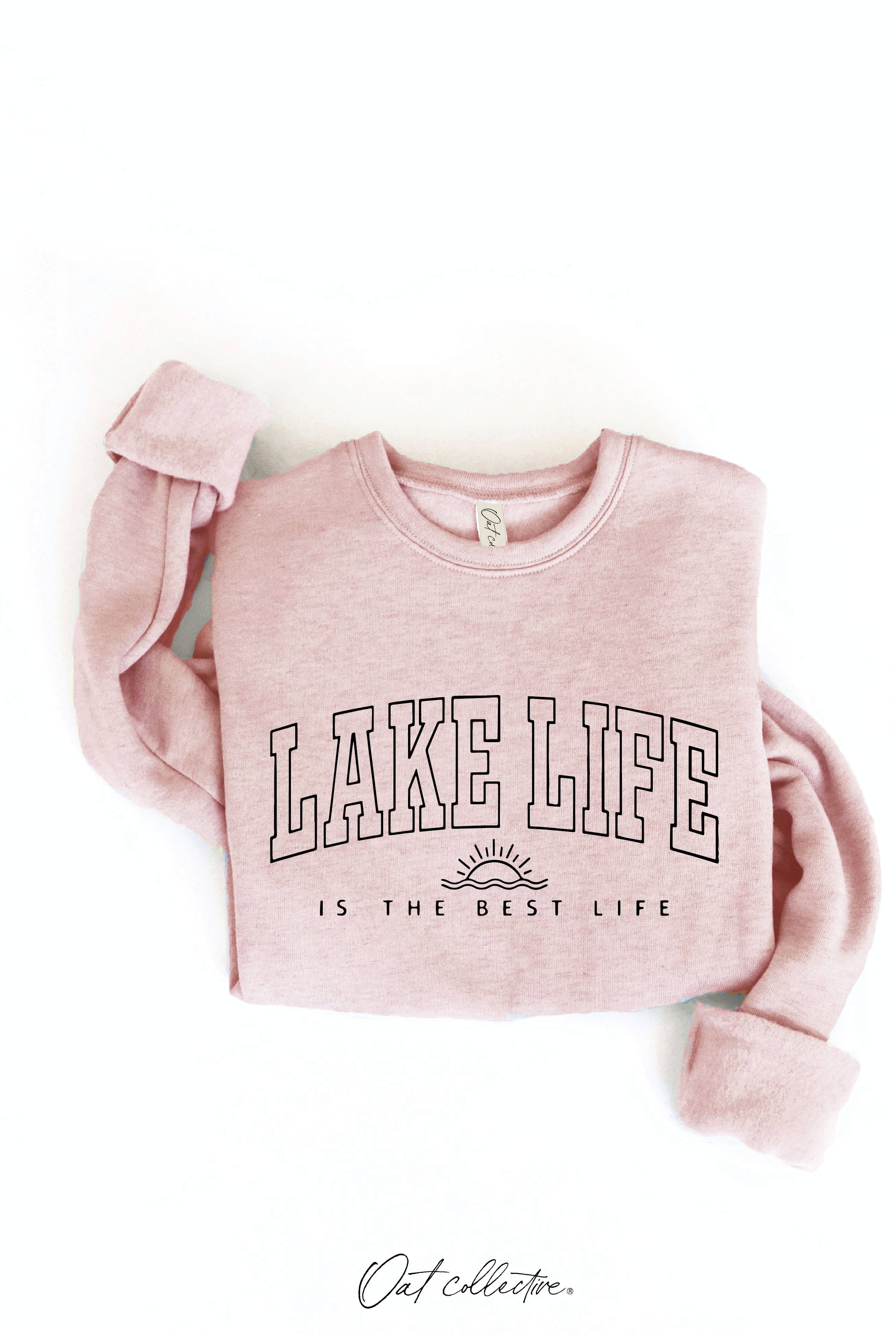 OAT COLLECTIVE - Wholesale Graphic Sweatshirt - Women's - LAKE LIFE IS THE BEST LIFE Graphic Sweatshirt6