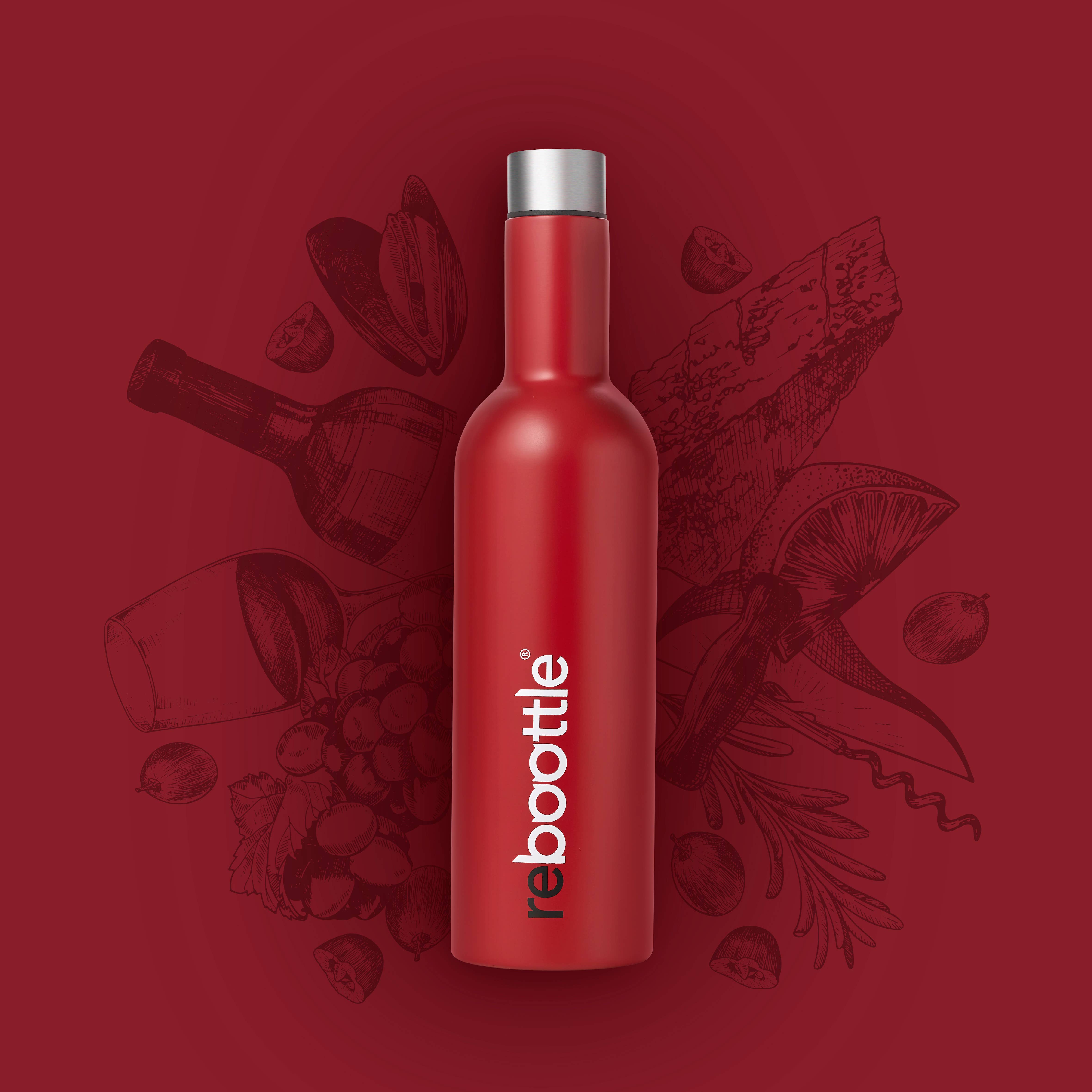Reboottle - Vente Bouteilles d'eau - Bouteille en acier inoxydable rouge 750 ml pour vin2