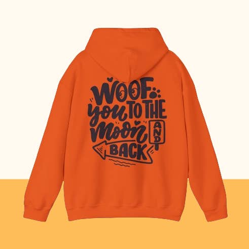 Backprint Heavy Blend™ Hooded Sweatshirt "I WOOF YOU" für den Großhandel von Pawzlove