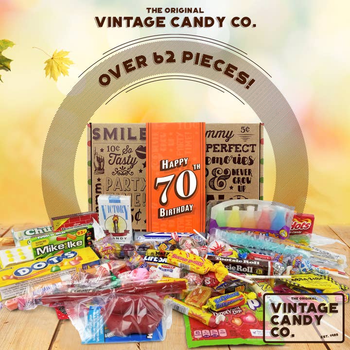 Vintage Candy, LLC - Wholesale Gummy - 70th Birthday Retro Candy Gift