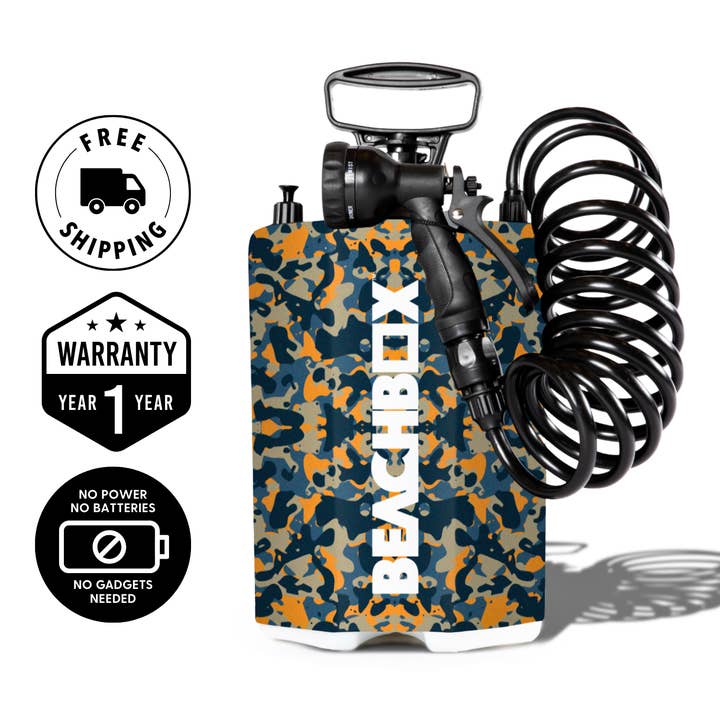 BeachBox bärbar campingdusch tank - 'Camo' för wholesale av BeachBox
