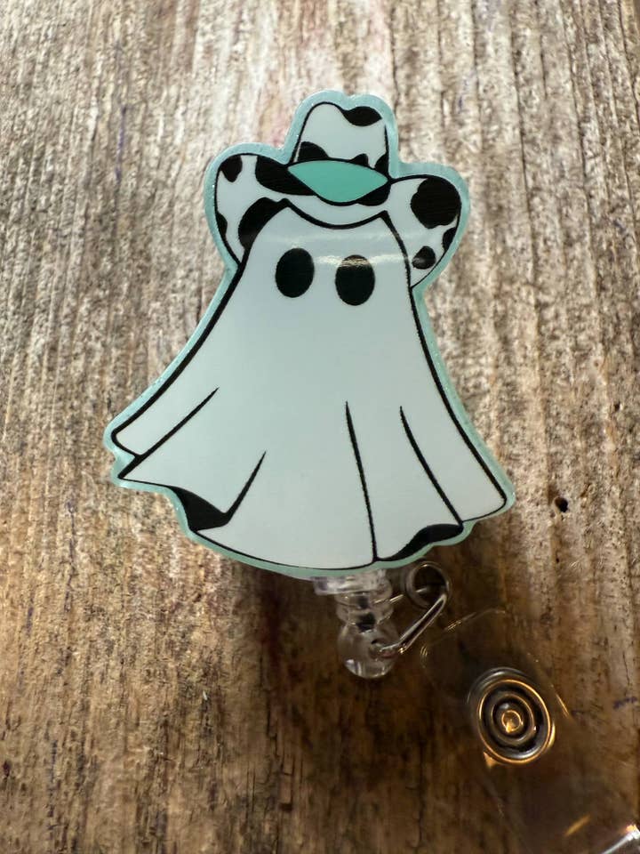 Badge Reel Cowboy Ghost for wholesale by The Wild Poppy