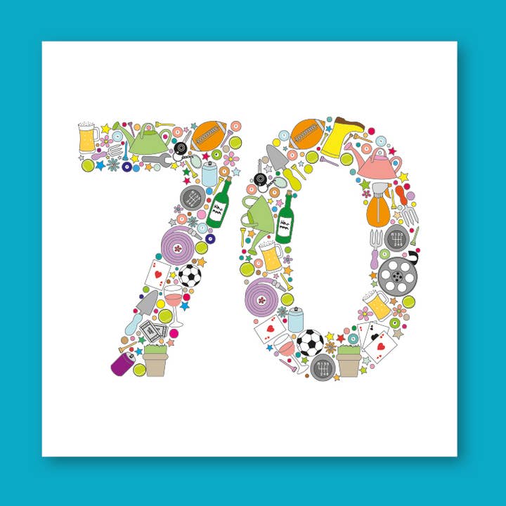 70th Birthday Card for Him - Hobbies and Interests for wholesale by mrs L cards