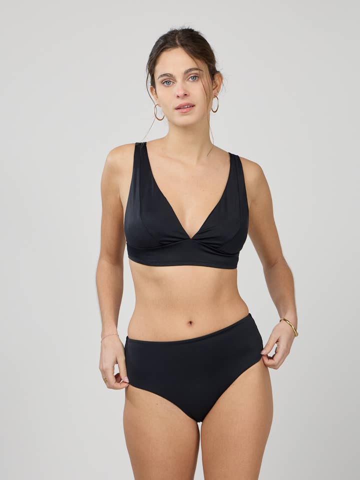 3-delat strandset – tvådelad bikini med hög midja för wholesale av HIBIKINI