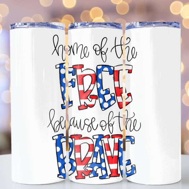 Home of the Free Tumbler for wholesale by Farm Life Crafting