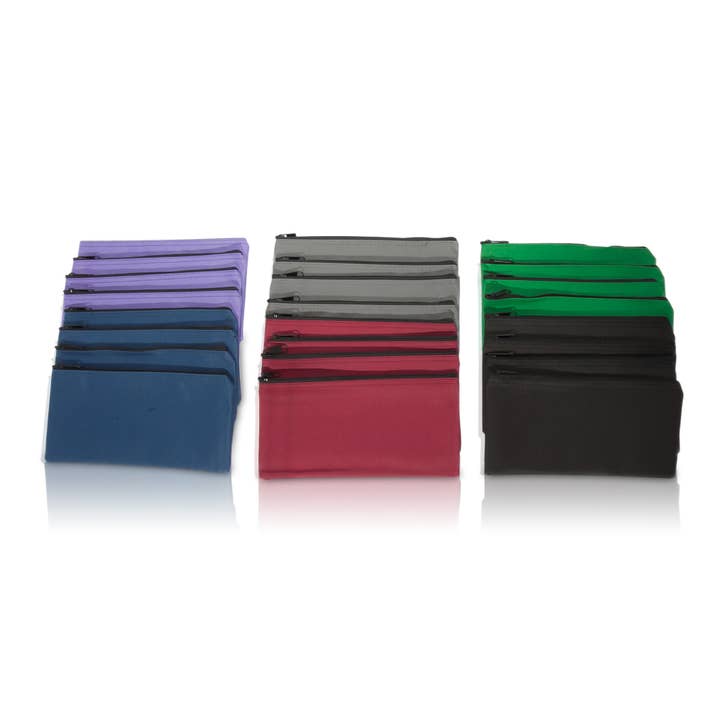 Dalix – wholesale Pencil case/pouch – DALIX Zippered Money Pouch Bank Bag Pencil Assorted 24 Pack1