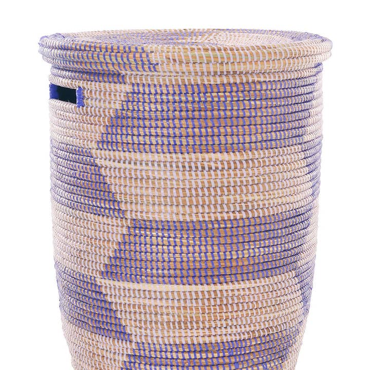 Swahili | AFRICAN MODERN - Wholesale Laundry Hamper - Lavender & Purple Herringbone Flat Lid Hamper Basket