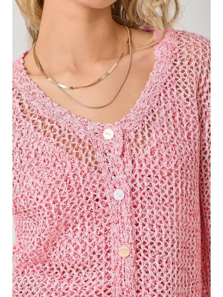 Mystree - Wholesale Cardigan - Women's - 61100 Crochet Style Knit Cardigan 27