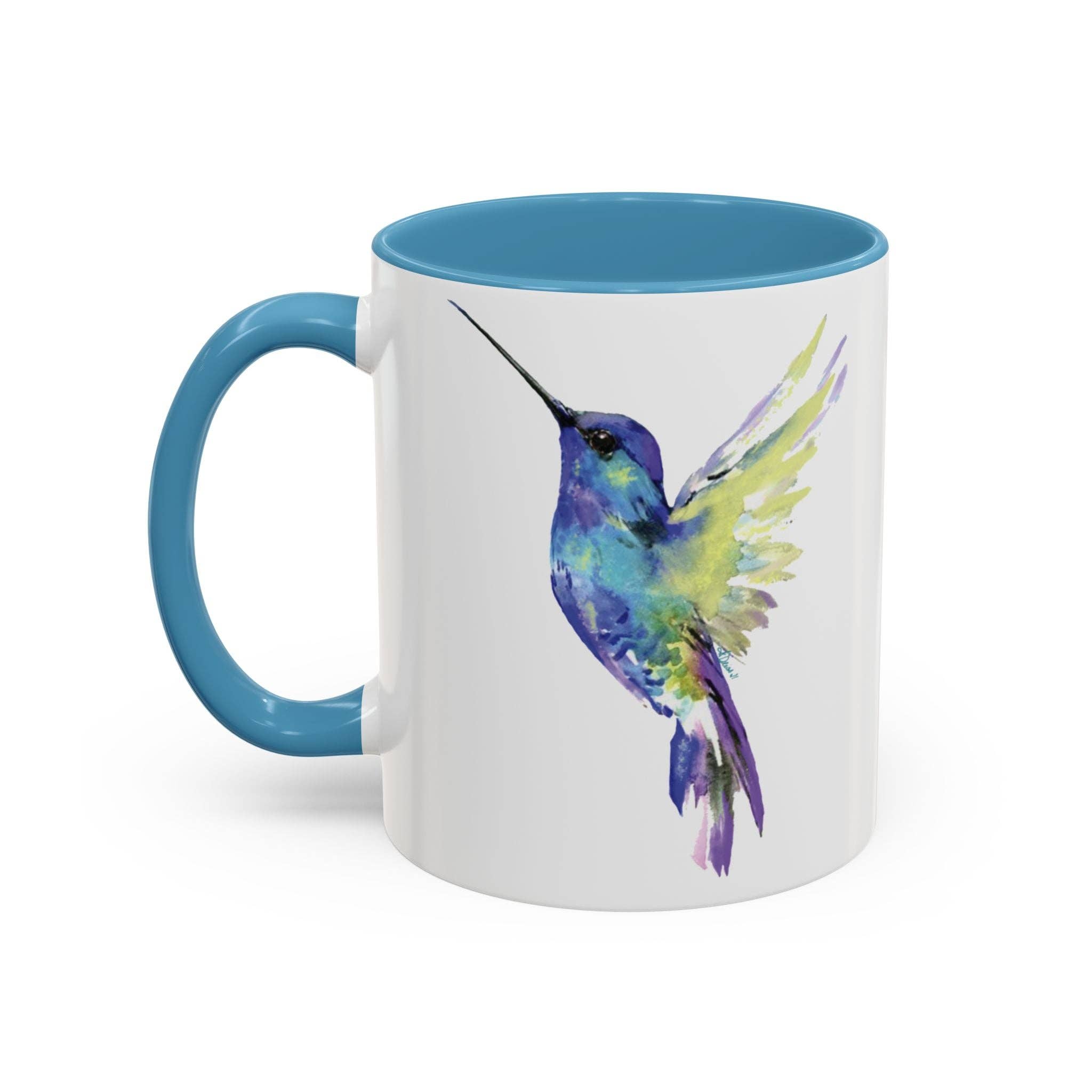 Blue Cava - Wholesale Coffee Mug - Hummingbird Two Tone Ceramic Mug - 11oz & 15oz25