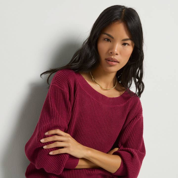 Coastal One Shoulder Sweater for wholesale by Seventy Eight and Sunny (SEAS)