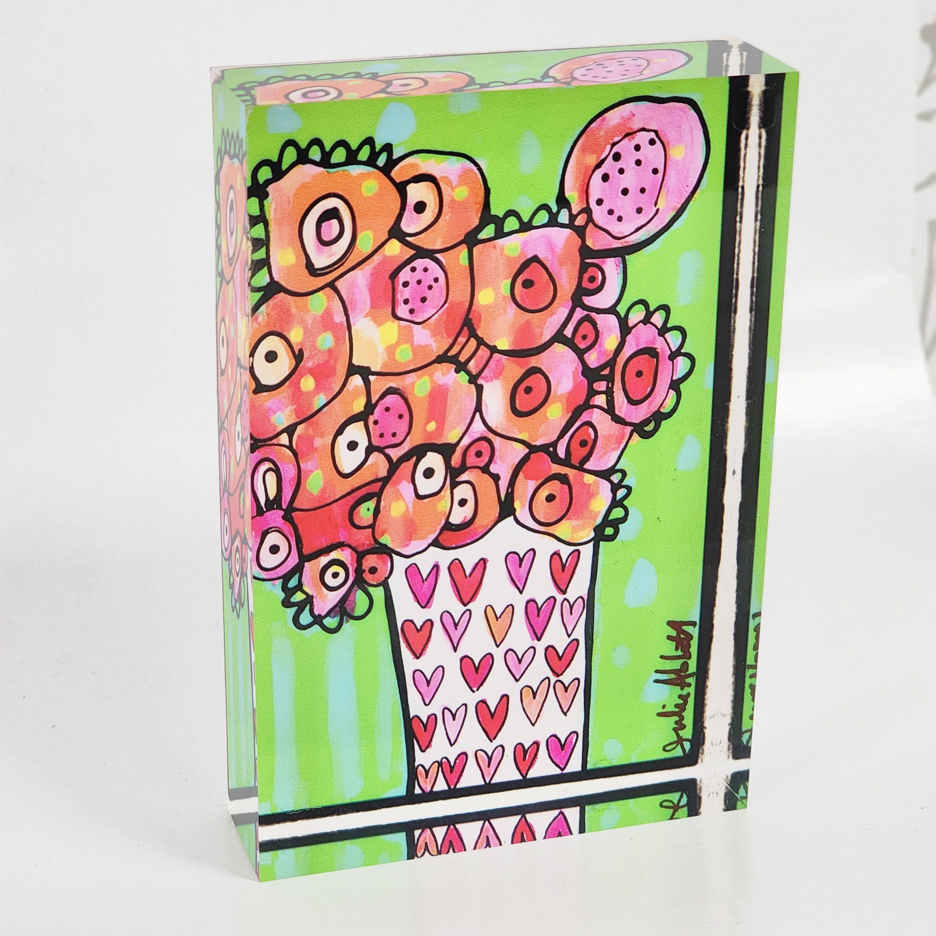 Julie Abbott  Art - Wholesale Art Print - Flower Bouquet Acrylic Block1