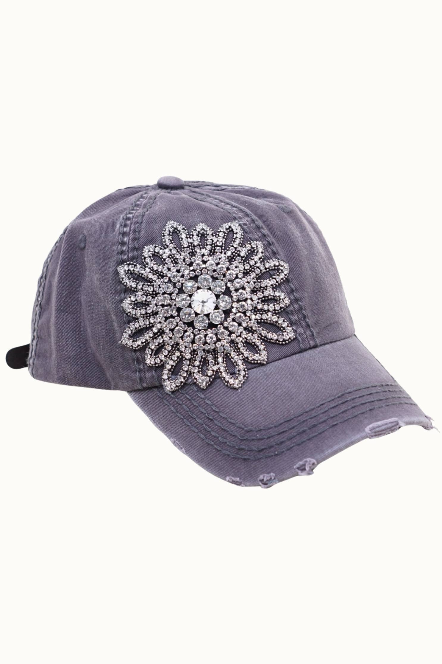 Olive & Pique - Wholesale Baseball Cap - Women's - Sunflower Bejeweled Glitz Cap, Adjustable11