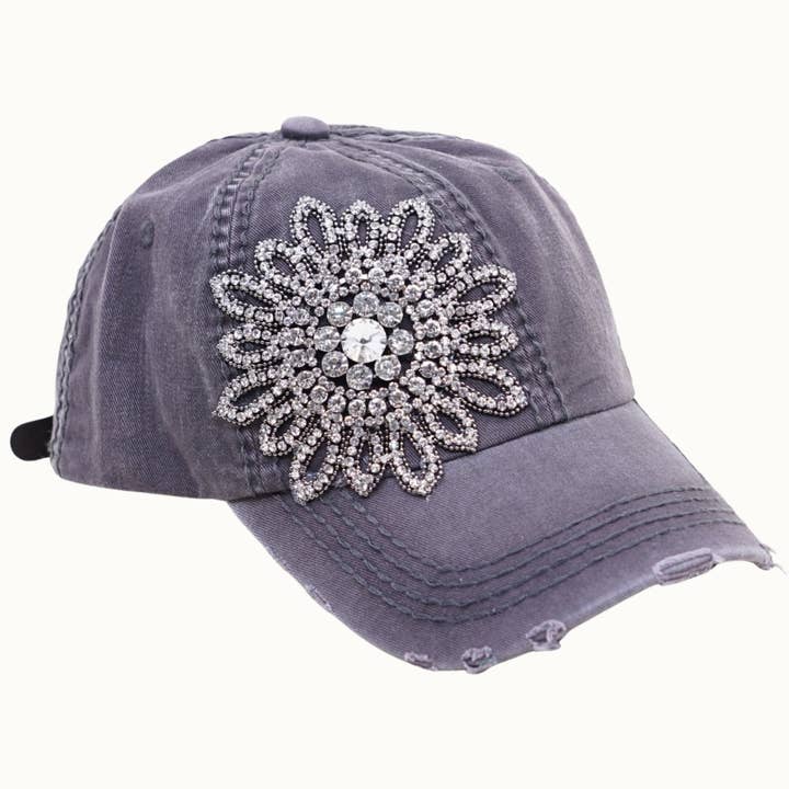 Olive & Pique - Wholesale Baseball Cap - Women's - Sunflower Bejeweled Glitz Cap, Adjustable11