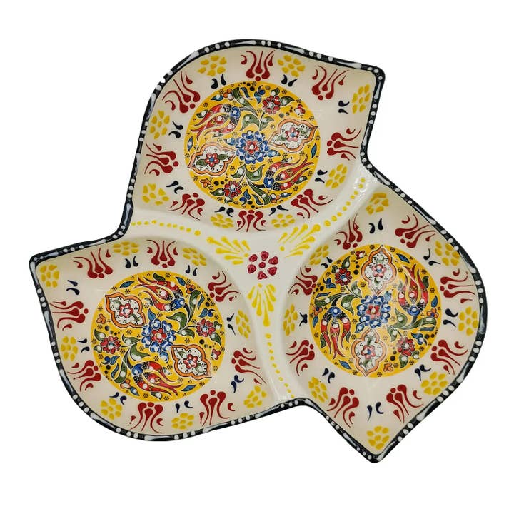 Antipastiera Eleganza Etnica Con 3 Ciotole Ceramica Turca#11 per la vendita all'ingrosso da parte di Etnico del Mondo