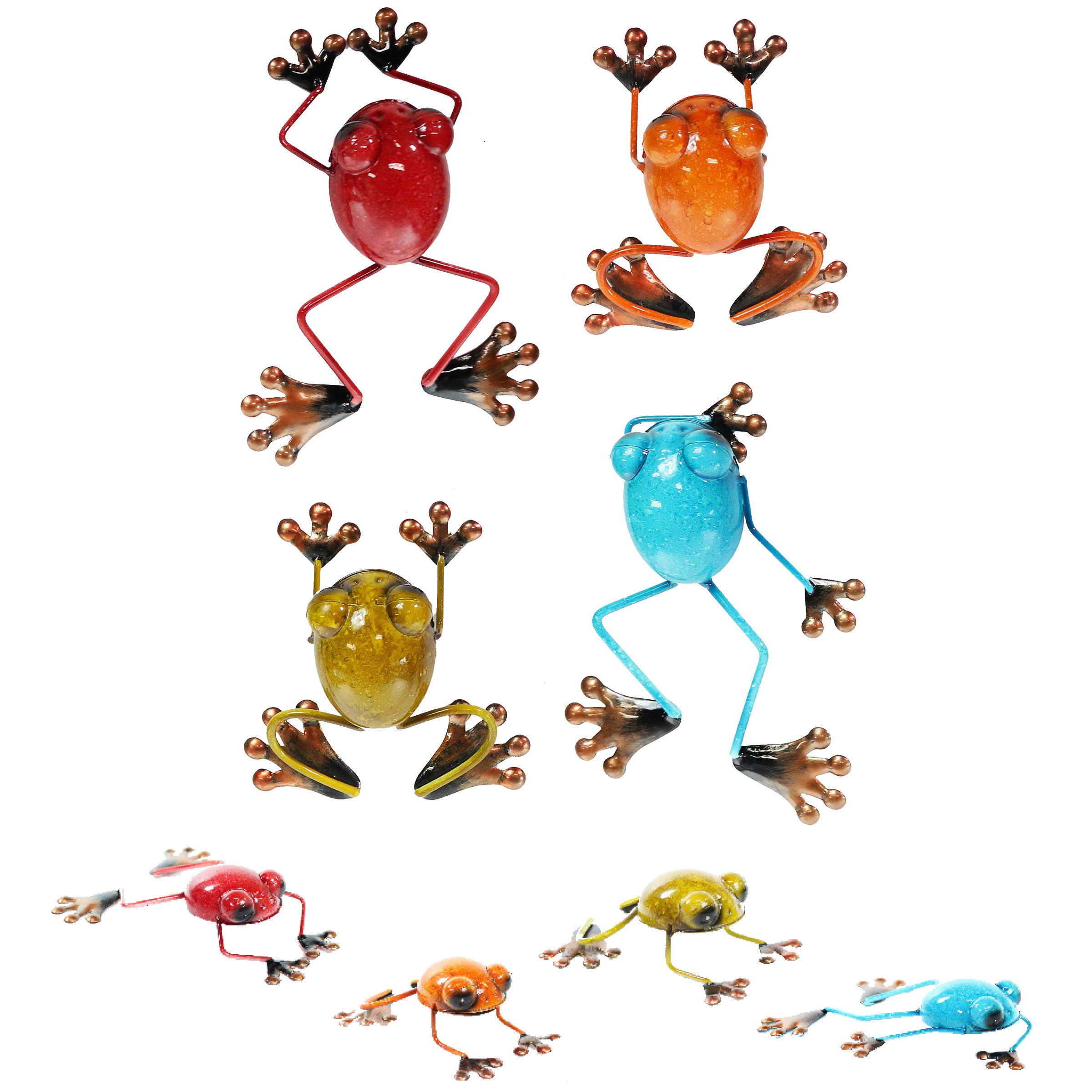 Alpine Corporation - Wholesale Outdoor Ornament/Decor - Alpine Corporation Metal Garden Frog Décor- Asst. Tray Pack1